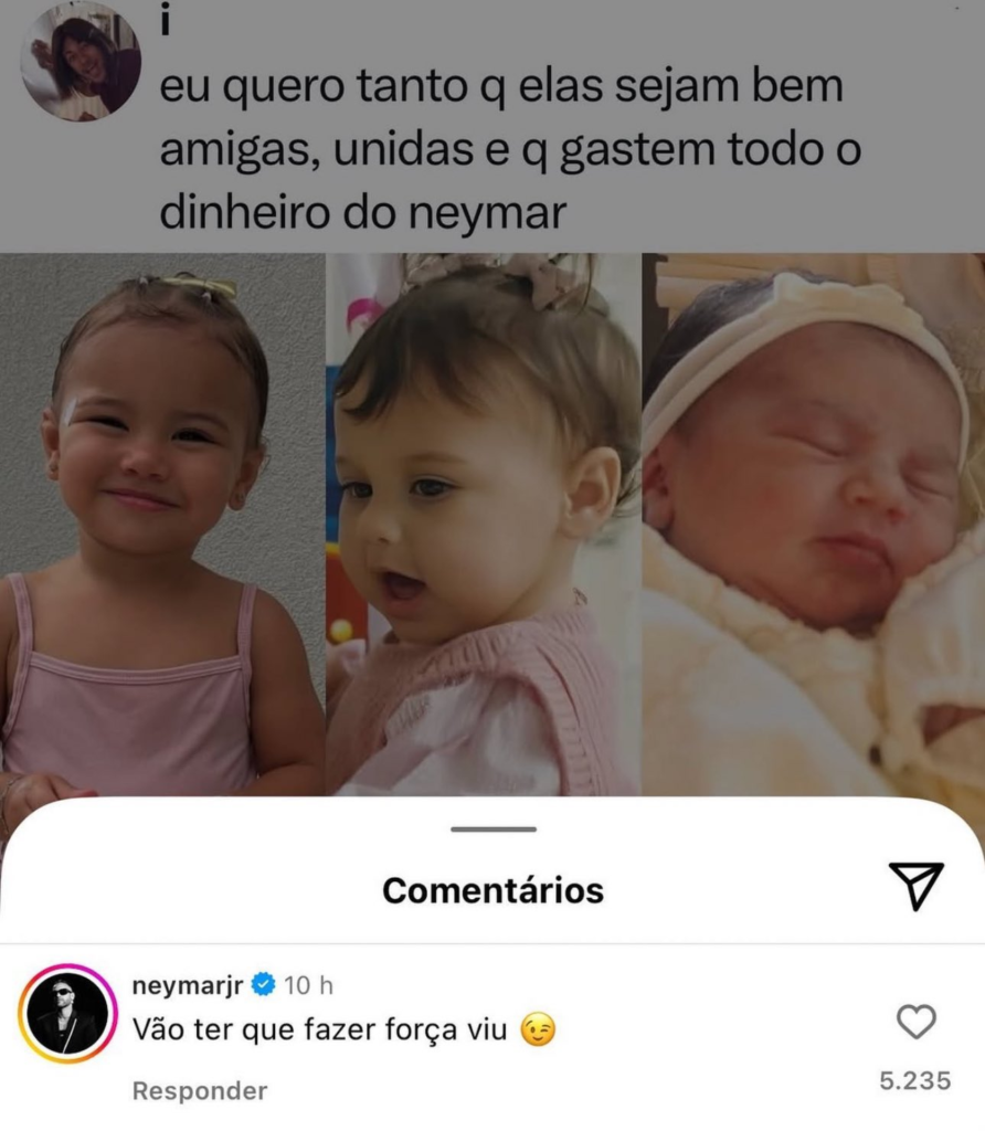 image-160-892x1024 💰“Vão ter que fazer força!”: Neymar responde fã que torceu para filhas torrassem sua fortuna — saiba quanto vale o império bilionário do craque