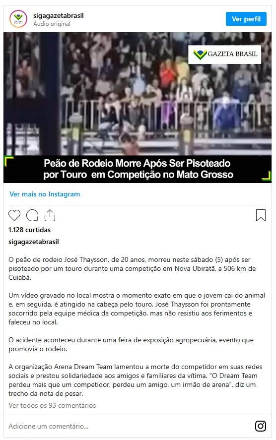 image-155 💔 [VÍDEO] Tragédia no rodeio: jovem peão morre pisoteado por touro na véspera do aniversário