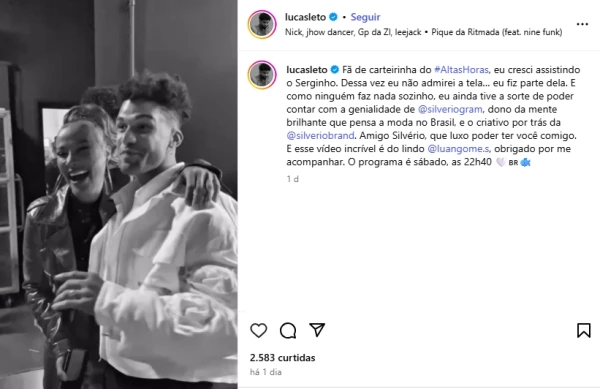 image-45 🌟 Lucas Leto surpreende após especial da Jovem Guarda no Altas Horas: “Dessa vez, eu não admirei... eu fiz parte”